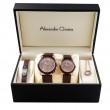 Alexandre Christie AC 8667 Rosegold Brown MDLRGBO LDLRGBO Rosegold Brown Couple Set Box